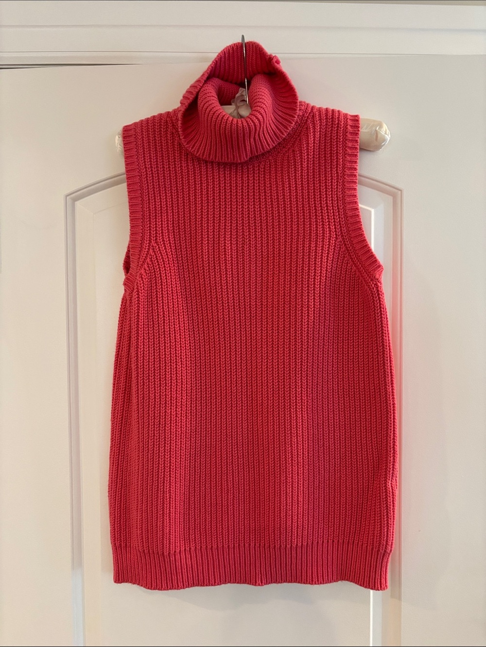 Michael Kors Sleeveless Cowl Turtleneck Sweater in Fuchsia